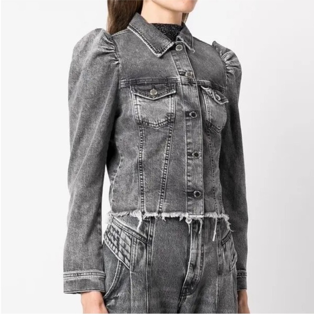 🌟RETROFETE🌟 RISSA DENIM JACKET MADE IN ITALY GREY WASH SZ XS